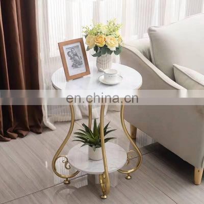 Nordic Marble Coffee Table Living Room Tea table set small Light Luxury white and gold side table modern