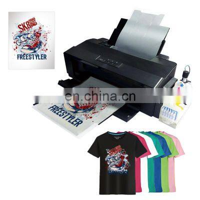 China manufacturer small size clothes cheap price no cutting A3 A4 dtf printer L1800 dtf printer used for printhead