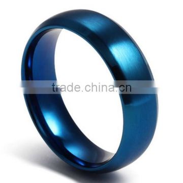 Mens Womens Blue Stainless Steel Plain Wedding Band Ring Jewelry Matte Surface,Polished