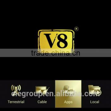 New DVB-S2+T2+Cable+IPTV satellite tv receiver openbox v8 angel android4.4 box with kodi