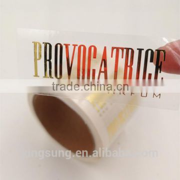 rectangular hot gold foil transparent sticker hot sale