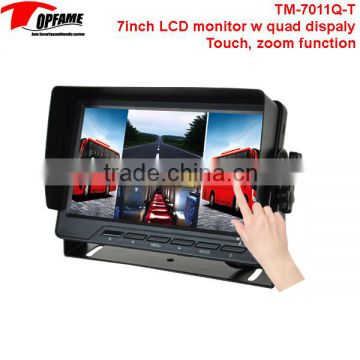 TM-7011Q-T 7 inch TOUCHSCREEN LCD Car monitor with QUAD display