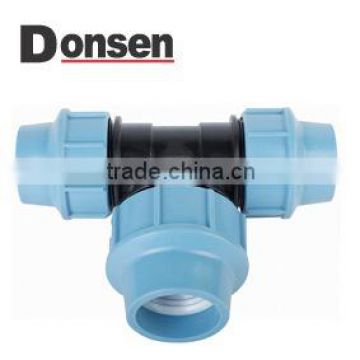 DEDUCING TEE,PP fitting,pipe fitting,compression fitting,compressing fitting