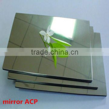 3mm 4mm interior and exteior decorative wall panel silver mirror aluminum plastic composite panel ACP