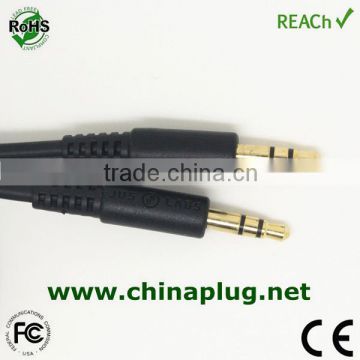 Customized gold plated 3.5mm stereo jack cable