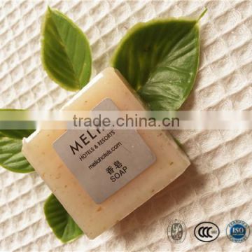 HIgh quality square oatmeal 20g wrapped soap with sticker label