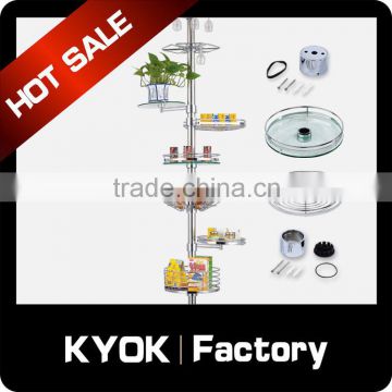 KYOK 5 layer pole system Round Goblet Rack,Pull Out Wire Baskets For Storage