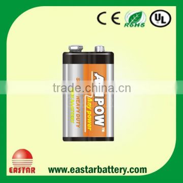OEM Brand 6F22 9V Battery Super Heavy Duty Battery Made in China