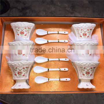 Fast delivery competitive price ice cream ceramic cup set