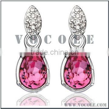 Shiny Round Crystal Drill Metal Alloy Earrings