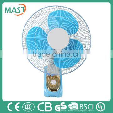 2016 new design portable Blue Wall fan With Brushed Motor for decorating house