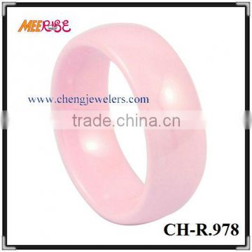 high quality pink ceramic finger ring for ladies