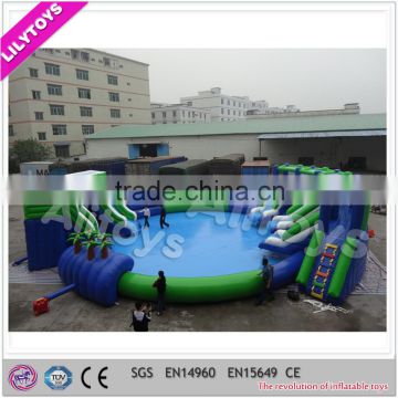 Popular summer 0.6mm plato pvc the ground giant inflatable kids water park
