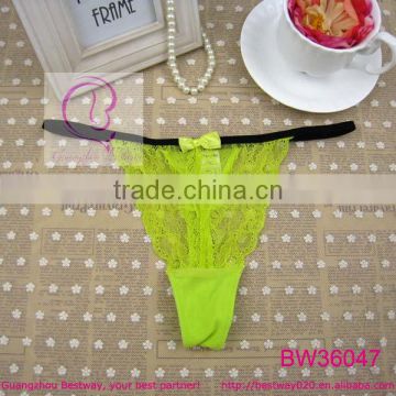 Sexy underwear ladies double strings front see through sexy g string tanga