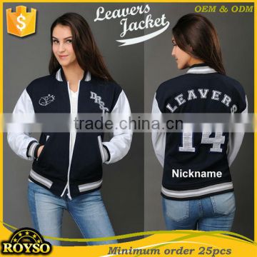 Custom Cheap College Style/ Wool Varsity Baseball Jacket Wholesale for Sport Plus Size Women Letterman High School Jackets Girls