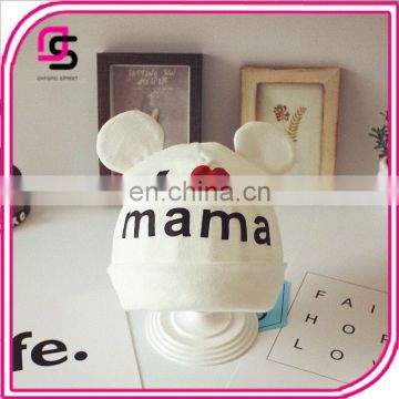 Hot selling cute desgin I love MAMA cotton baby cap