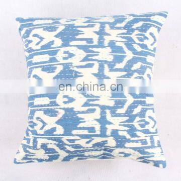 White Tie Die Kantha Cushion Cover Indian Cotton Handmade Pillow Cover Ethnic Art Decorative