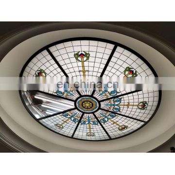 Glass manufacturer high quality decorative stained glass dome skylight