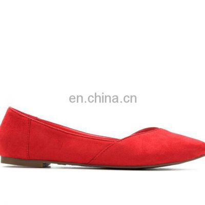 Women red color pump handmade wholesale good quality flat sandals shoes ladies footwear