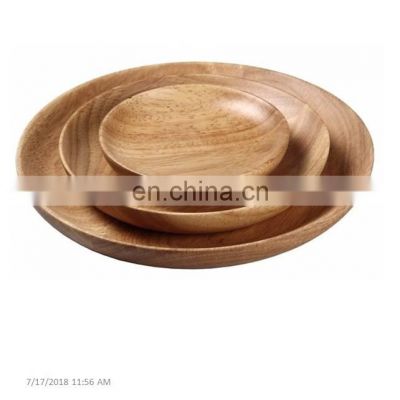 Eco-Friendly Round Design Wooden Dish Plate