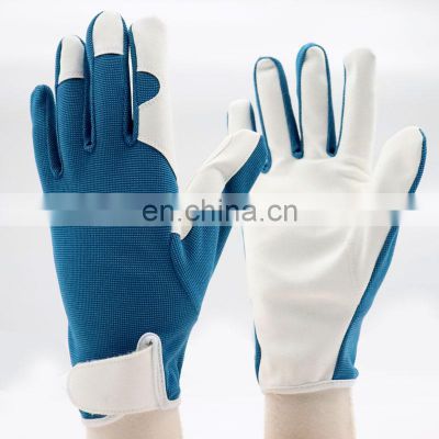 Men Women Wear Resistant Sheepskin Leather Working Garden Gloves