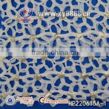 sequins chiffon lace fabric wholesale in China