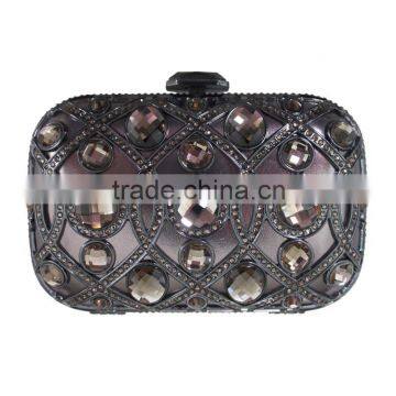 fashional luxurious glass stone evening clutch bag