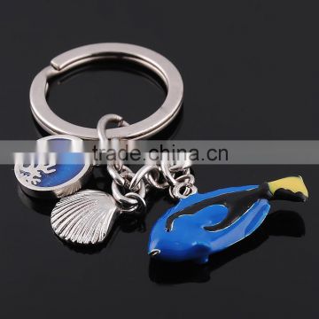 Wholesale pet key chain key ring blue emperor fish keychains