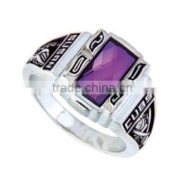Customized classic Graduation class rings with purple stone