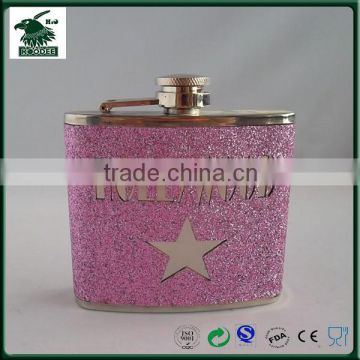 Wholesale novelty 6oz shaped stainless steel hip flask