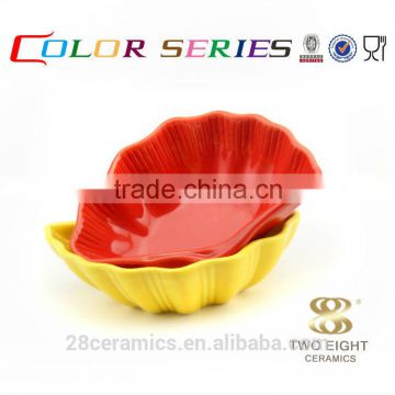 Wholesale ceramic tableware, irregular shape salad bowl for home
