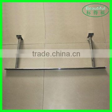 Chrome plating clothes hanging rail for slatwall