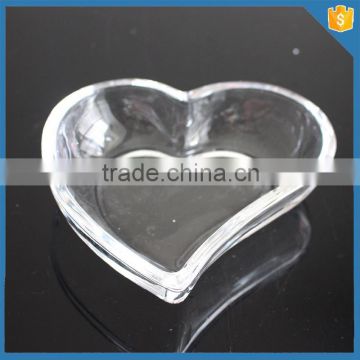LXHY-P016 Heart shape clear decorative glass plate