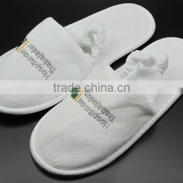 Deluxe quality and anti-slip cotton velour inflight travel slippers