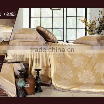 good quality polycotton jacquard home textile bedding sets,golden comforter