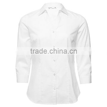 High Quality Custom Design Women Shirt 2016 Latest White Shirt Blouse Wholesale