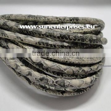 Nappa Leather Cords - Snake Style - Rock- 6mm