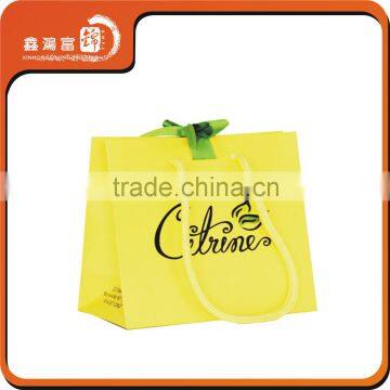 Custom made promotion paper gift bag with rope handle