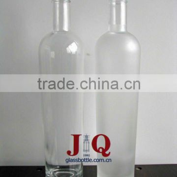 750ml clear and frosted glass vodka bottle