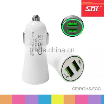 SDL private new private quick charge QC2.0 car charger 2USB ports