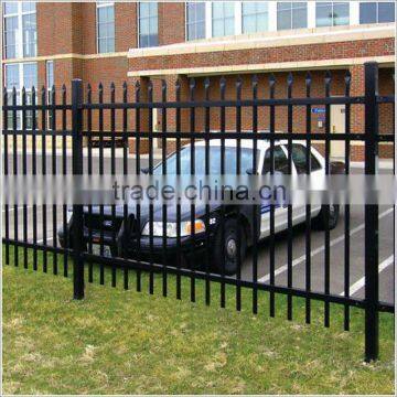 Powder coated steel fence