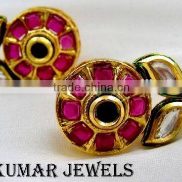 Small Kundan And Ruby Tops