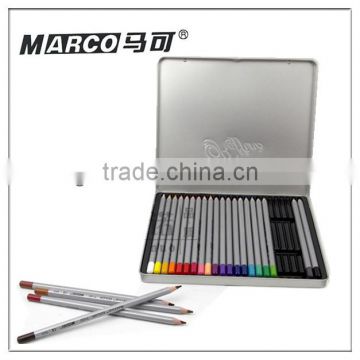Marco 24 colored pencils with metal box packing