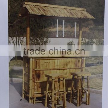 FD-16530 outdoor bamboo counter tiki bar table chair stool set