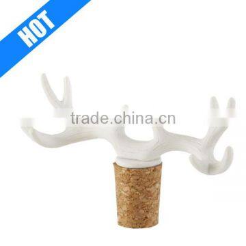 resin white color antler bottle stoppers bulk for sale