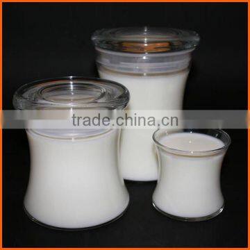 Hot selling clear high quality candle glass with lid