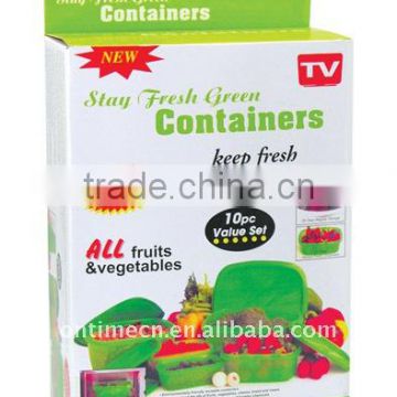 10pc stay fresh green containers,Storage container