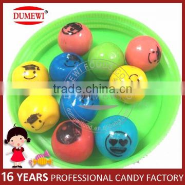 Colorful Emoji Printing Bubble Gum Ball Candy