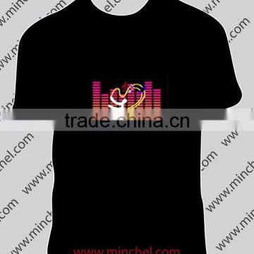 Colorful and Beautiful Flashing EL T-shirts (Factory Price, Good Quality, Fast Send)