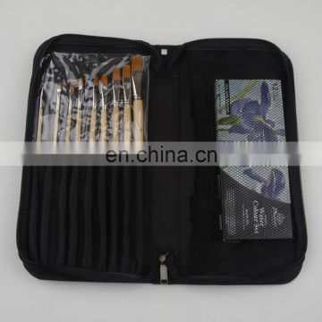 Zippered Nylon Case 12x12ml Water Colour and 9pcs Nylon Brush Painting Set